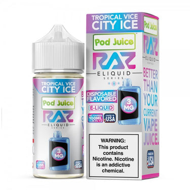 Tropical Vice City Ice RAZ E-liquid Nic 100ml